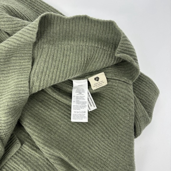 Madewell Glenbrook Half Zip Pullover Sweater Green Merino Wool Size Medium - Picture 4 of 7